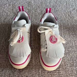 G/FORE White and Pink Kids Sneakers